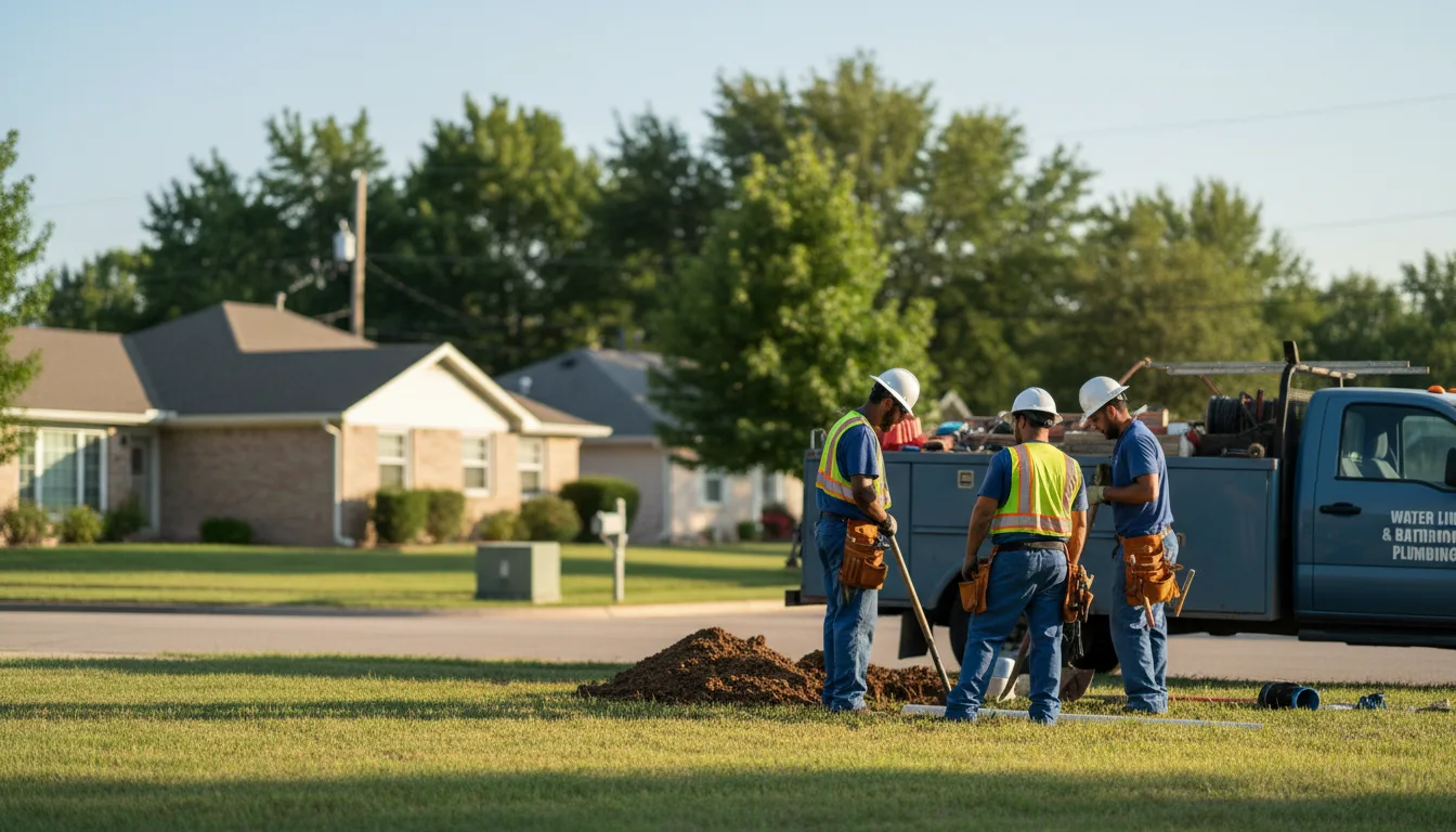 Residential water line and bathroom plumbing service in Clarendon, TX